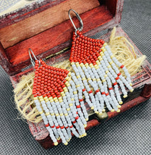 Load image into Gallery viewer, Red Fringe Earrings