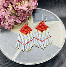 Load image into Gallery viewer, Red Fringe Earrings