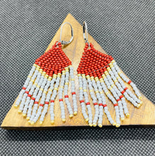 Load image into Gallery viewer, Red Fringe Earrings