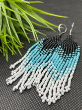 Load image into Gallery viewer, Blue Fringe Earrings
