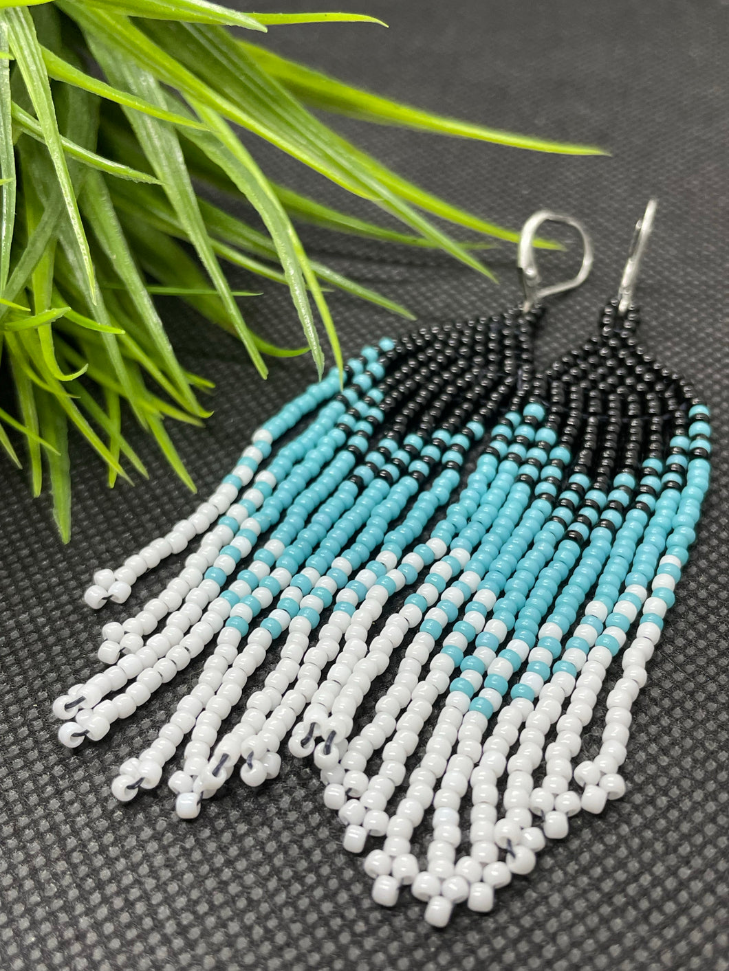 Blue Fringe Earrings